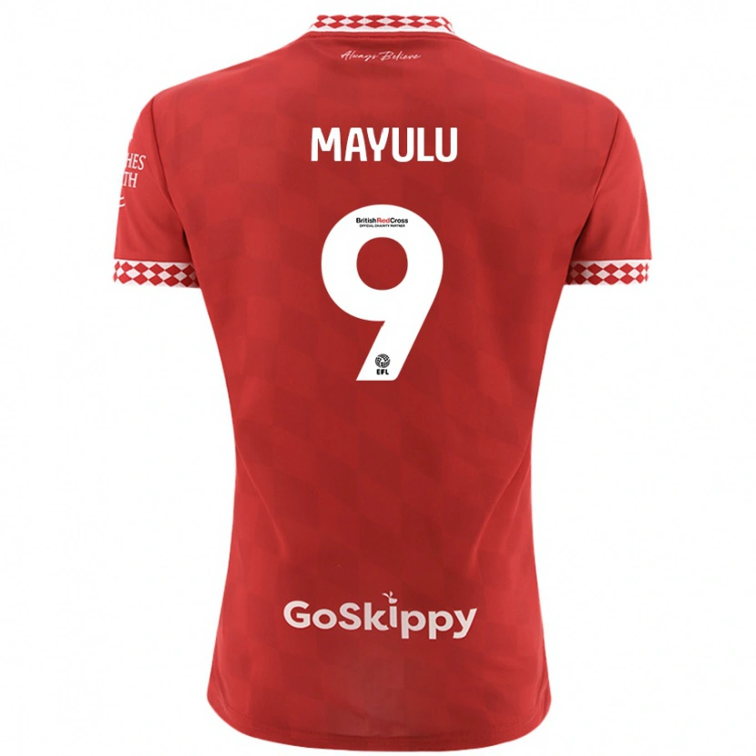 Danxen Hombre Camiseta Fally Mayulu #9 Rojo 1ª Equipación 2024/25 La Camisa