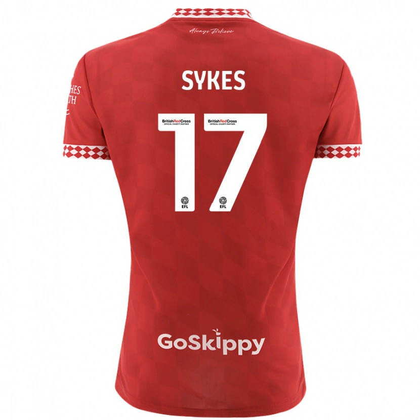 Danxen Hombre Camiseta Mark Sykes #17 Rojo 1ª Equipación 2024/25 La Camisa