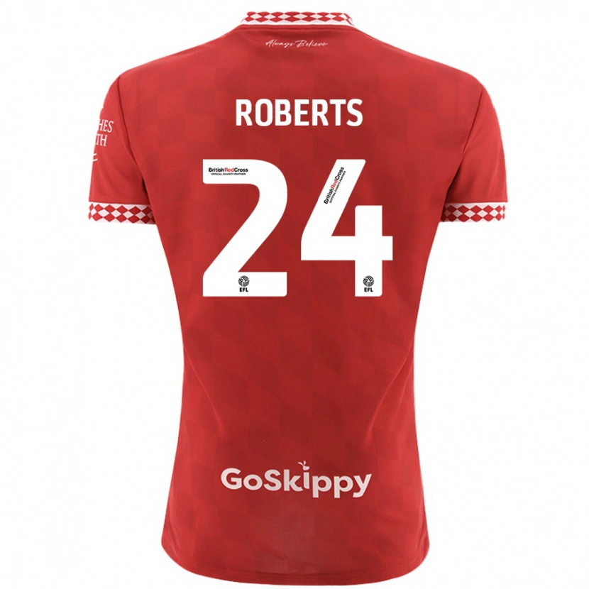 Danxen Hombre Camiseta Haydon Roberts #24 Rojo 1ª Equipación 2024/25 La Camisa