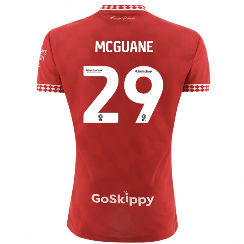 Danxen Hombre Camiseta Marcus Mcguane #29 Rojo 1ª Equipación 2024/25 La Camisa