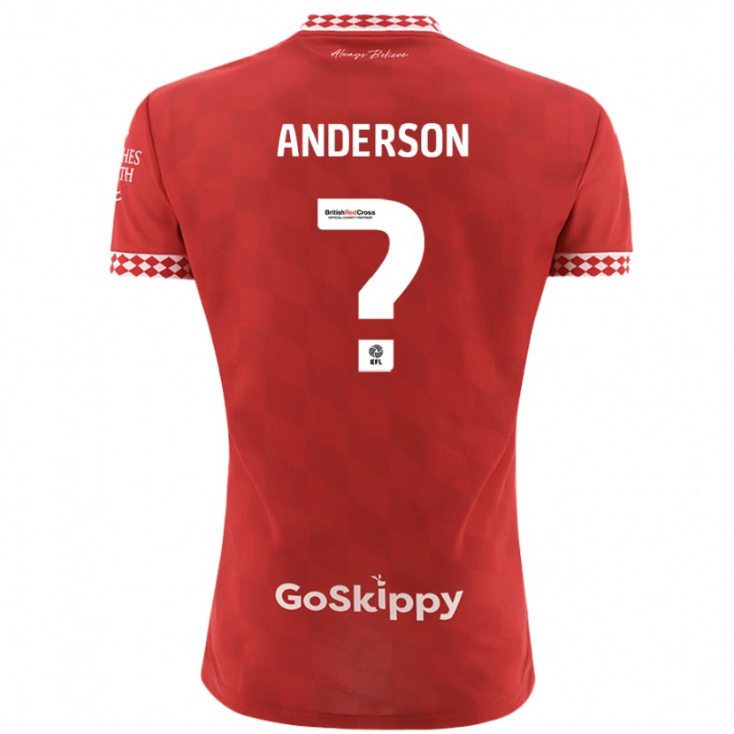 Danxen Hombre Camiseta Taine Anderson #0 Rojo 1ª Equipación 2024/25 La Camisa