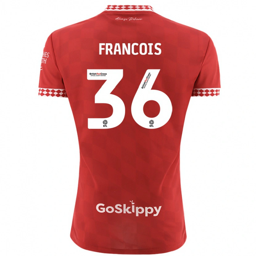 Danxen Hombre Camiseta Marlee Francois #36 Rojo 1ª Equipación 2024/25 La Camisa