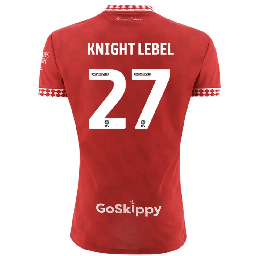 Danxen Hombre Camiseta Jamie Knight-Lebel #27 Rojo 1ª Equipación 2024/25 La Camisa