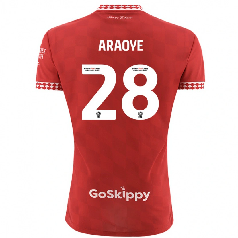 Danxen Hombre Camiseta Raphael Araoye #28 Rojo 1ª Equipación 2024/25 La Camisa