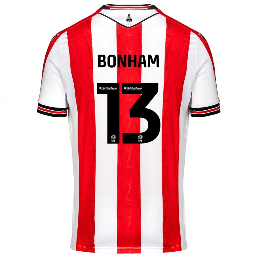 Danxen Hombre Camiseta Jack Bonham #13 Rojo Blanco 1ª Equipación 2024/25 La Camisa