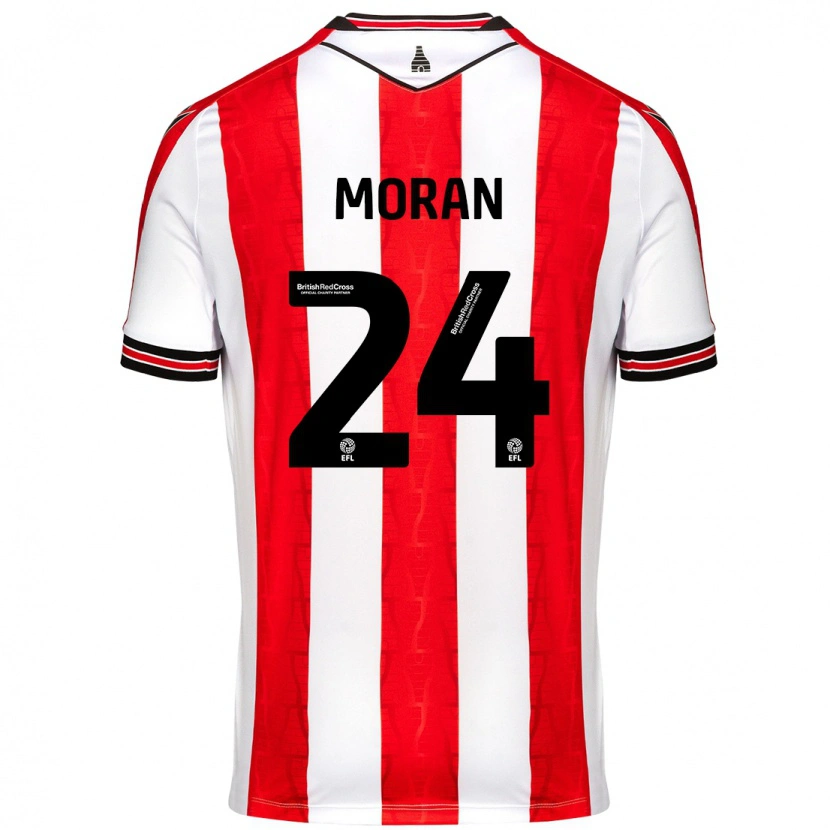 Danxen Hombre Camiseta Andrew Moran #24 Rojo Blanco 1ª Equipación 2024/25 La Camisa