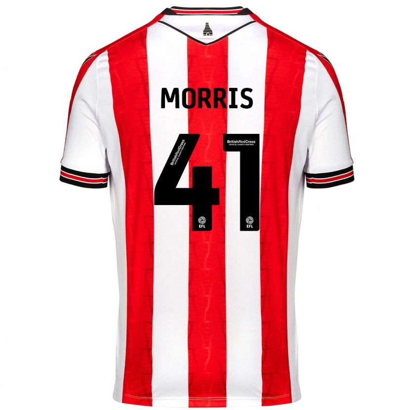 Danxen Hombre Camiseta Scott Morris #41 Rojo Blanco 1ª Equipación 2024/25 La Camisa