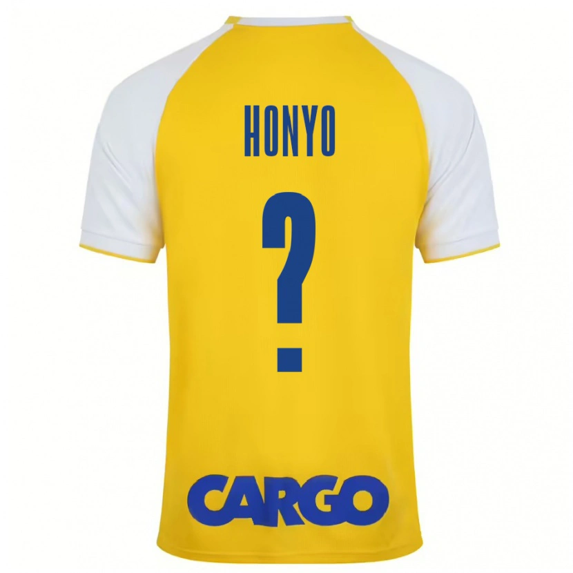 Danxen Hombre Camiseta Yoav Honyo #0 Amarillo Blanco 1ª Equipación 2024/25 La Camisa