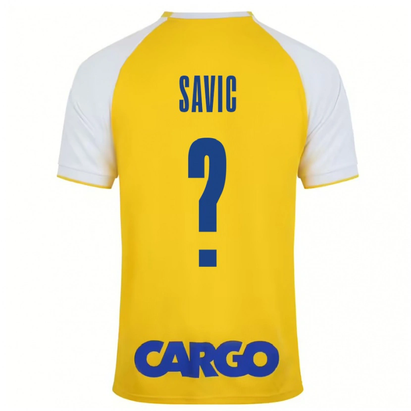 Danxen Hombre Camiseta Rom Savic #0 Amarillo Blanco 1ª Equipación 2024/25 La Camisa