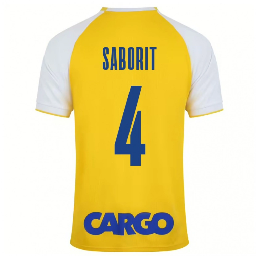 Danxen Hombre Camiseta Enric Saborit #4 Amarillo Blanco 1ª Equipación 2024/25 La Camisa