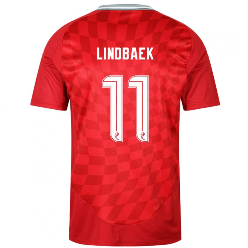 Danxen Hombre Camiseta Adele Lindbaek #11 Rojo 1ª Equipación 2024/25 La Camisa