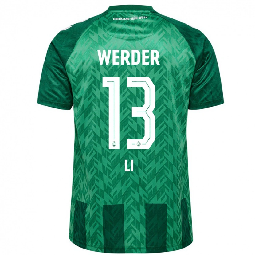 Danxen Hombre Camiseta Xiancheng Li #13 Verde 1ª Equipación 2024/25 La Camisa