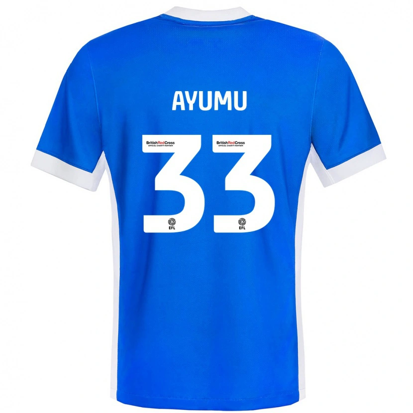 Danxen Hombre Camiseta Ayumu Yokoyama #33 Azul Blanco 1ª Equipación 2024/25 La Camisa