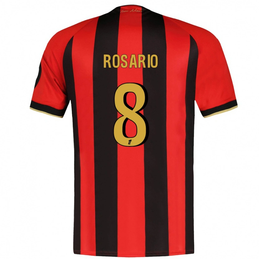 Danxen Hombre Camiseta Pablo Rosario #8 Rojo Negro 1ª Equipación 2024/25 La Camisa