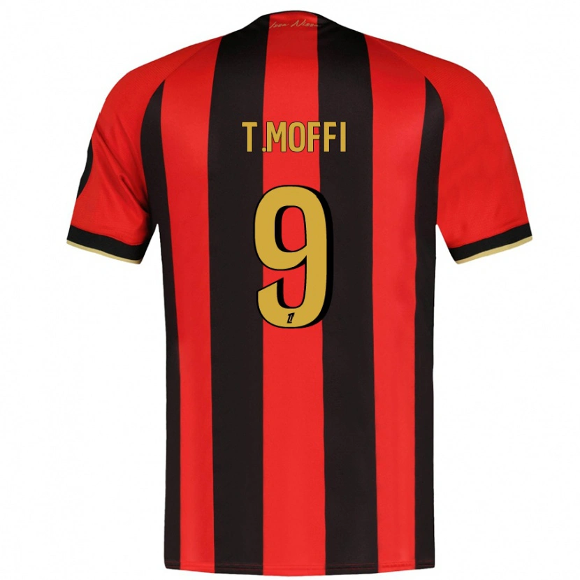 Danxen Hombre Camiseta Terem Moffi #9 Rojo Negro 1ª Equipación 2024/25 La Camisa