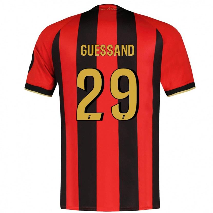 Danxen Hombre Camiseta Evann Guessand #29 Rojo Negro 1ª Equipación 2024/25 La Camisa