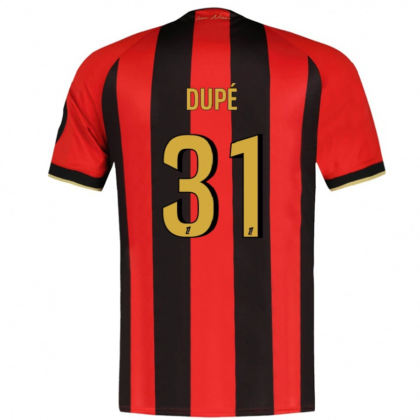 Danxen Hombre Camiseta Maxime Dupé #31 Rojo Negro 1ª Equipación 2024/25 La Camisa