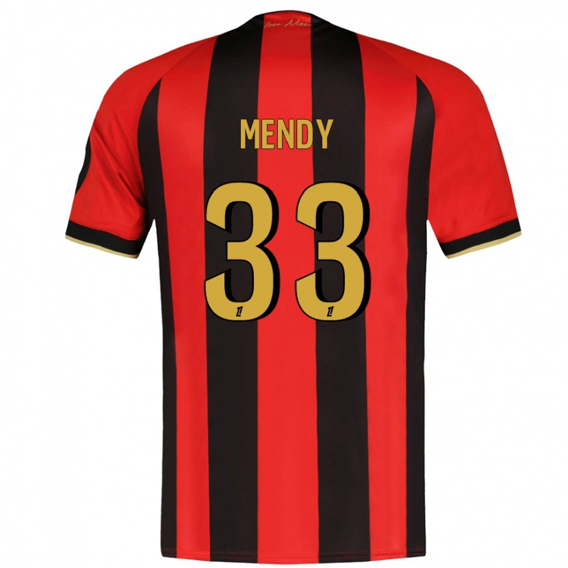 Danxen Hombre Camiseta Antoine Mendy #33 Rojo Negro 1ª Equipación 2024/25 La Camisa