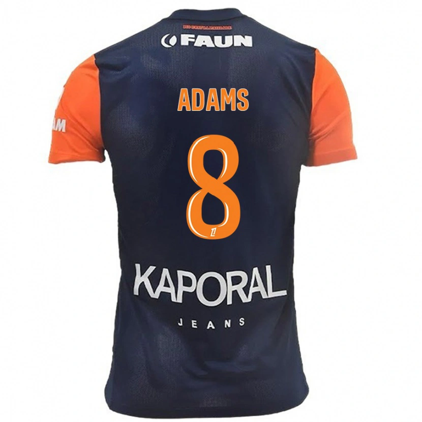 Danxen Hombre Camiseta Akor Adams #8 Azul Marino Naranja 1ª Equipación 2024/25 La Camisa