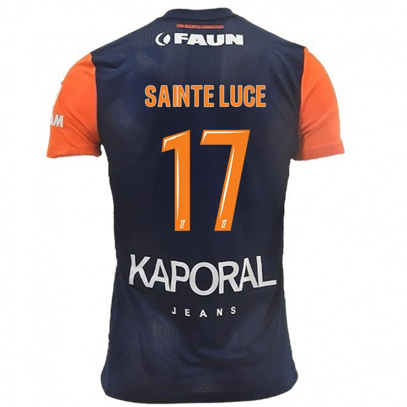 Danxen Hombre Camiseta Théo Sainte-Luce #17 Azul Marino Naranja 1ª Equipación 2024/25 La Camisa