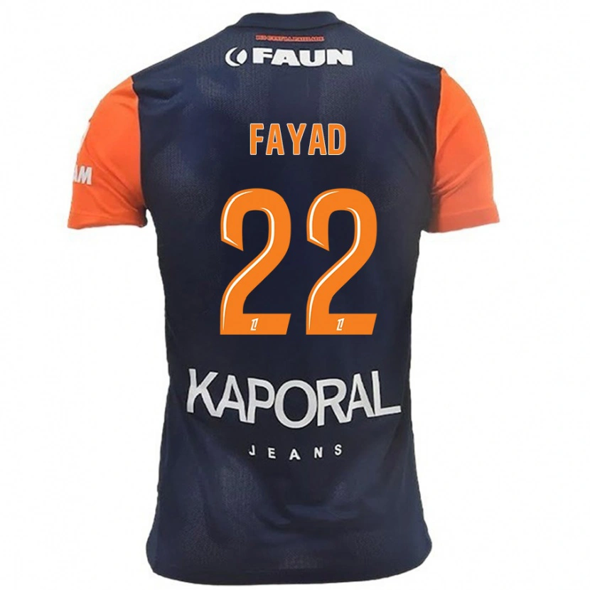 Danxen Hombre Camiseta Khalil Fayad #22 Azul Marino Naranja 1ª Equipación 2024/25 La Camisa