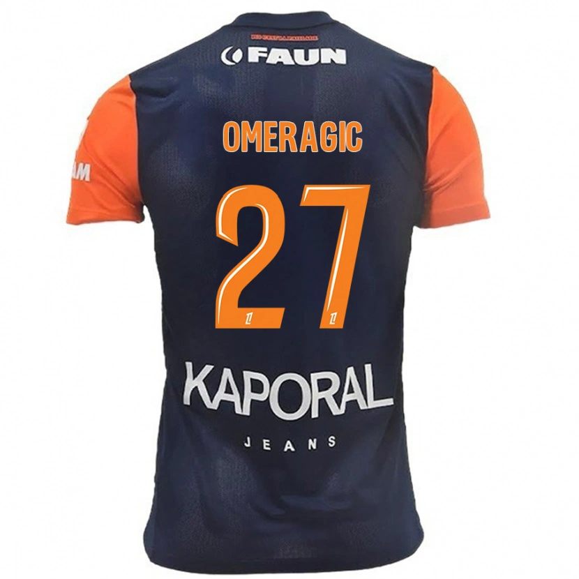 Danxen Hombre Camiseta Becir Omeragic #27 Azul Marino Naranja 1ª Equipación 2024/25 La Camisa