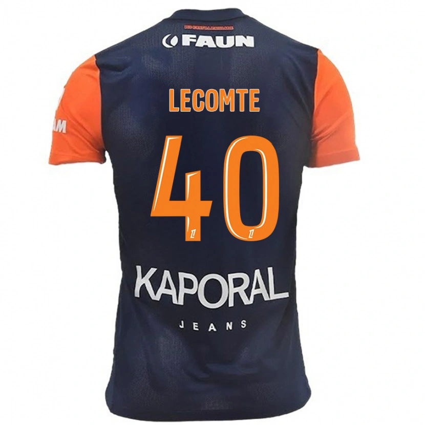 Danxen Hombre Camiseta Benjamin Lecomte #40 Azul Marino Naranja 1ª Equipación 2024/25 La Camisa