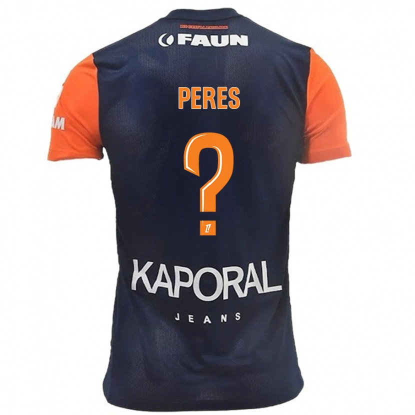 Danxen Hombre Camiseta Jules Peres #0 Azul Marino Naranja 1ª Equipación 2024/25 La Camisa