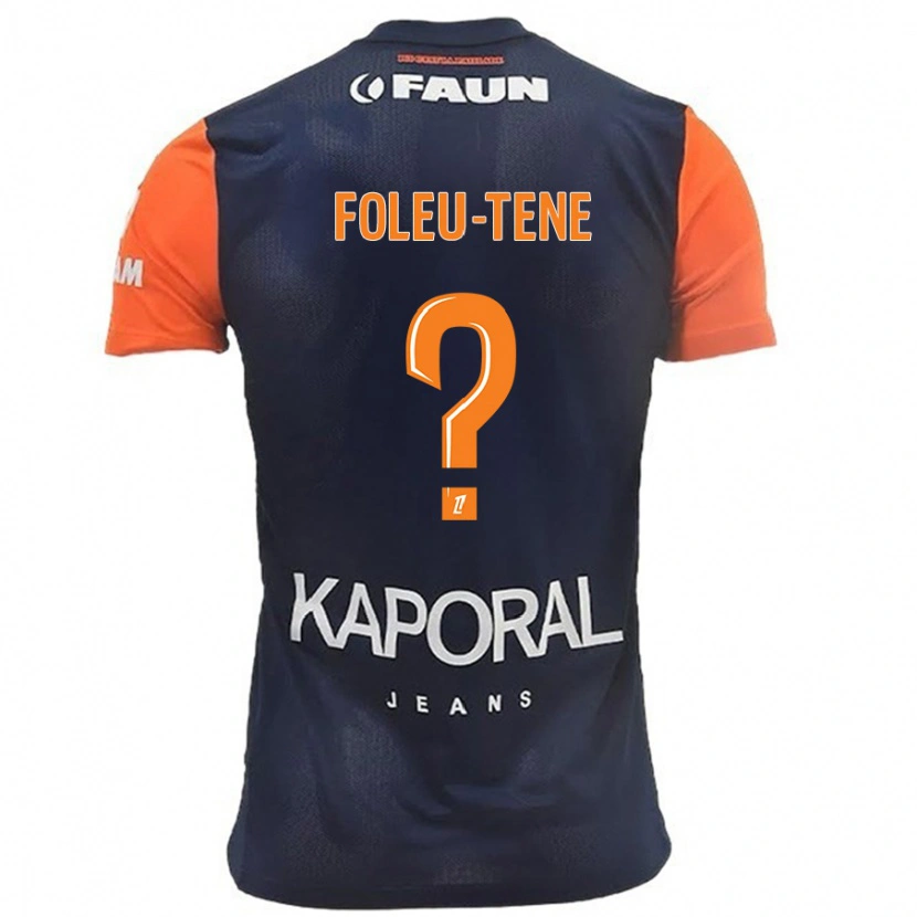 Danxen Hombre Camiseta Kévin Foleu-Tene #0 Azul Marino Naranja 1ª Equipación 2024/25 La Camisa