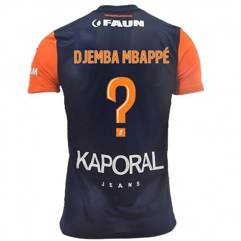 Danxen Hombre Camiseta Yvan Djemba Mbappé #0 Azul Marino Naranja 1ª Equipación 2024/25 La Camisa