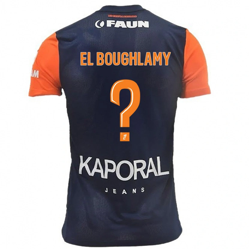 Danxen Hombre Camiseta Adam El Boughlamy #0 Azul Marino Naranja 1ª Equipación 2024/25 La Camisa