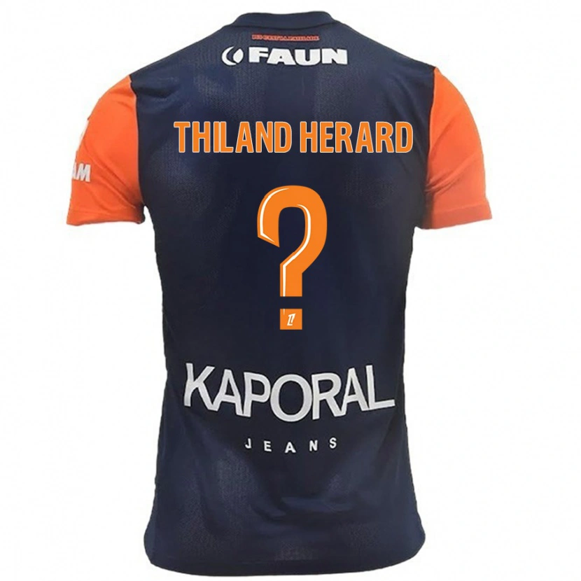 Danxen Hombre Camiseta Robin Thiland Herard #0 Azul Marino Naranja 1ª Equipación 2024/25 La Camisa