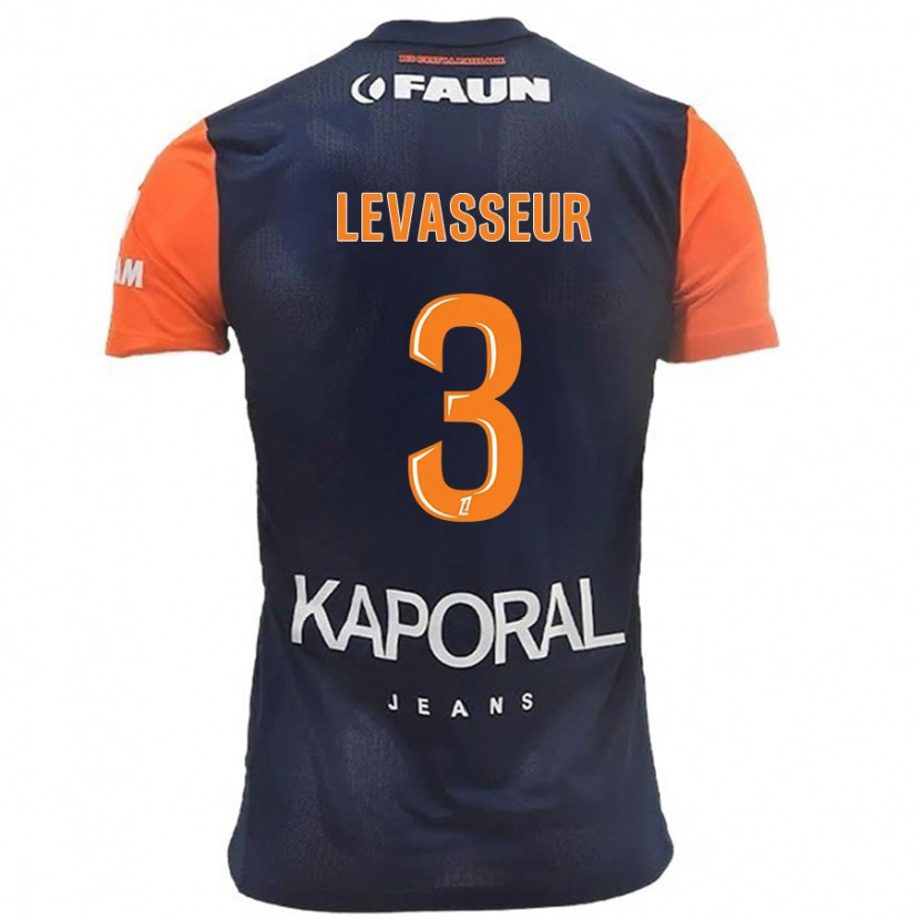 Danxen Hombre Camiseta Marie Levasseur #3 Azul Marino Naranja 1ª Equipación 2024/25 La Camisa