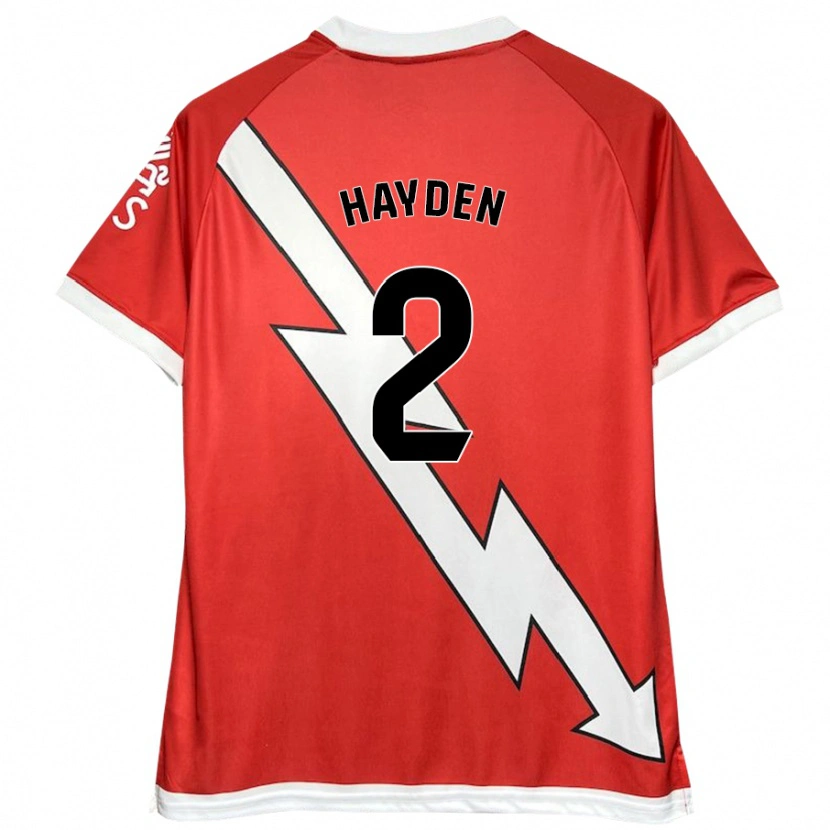 Danxen Hombre Camiseta Danielle Hayden #2 Blanco Rojo 1ª Equipación 2024/25 La Camisa