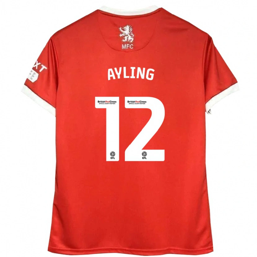 Danxen Hombre Camiseta Luke Ayling #12 Rojo Blanco 1ª Equipación 2024/25 La Camisa