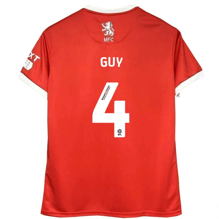 Danxen Hombre Camiseta Bethany Guy #4 Rojo Blanco 1ª Equipación 2024/25 La Camisa