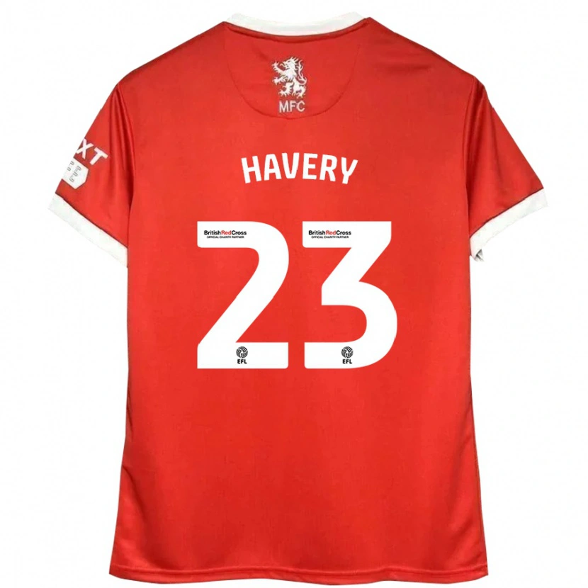 Danxen Hombre Camiseta Nicole Havery #23 Rojo Blanco 1ª Equipación 2024/25 La Camisa