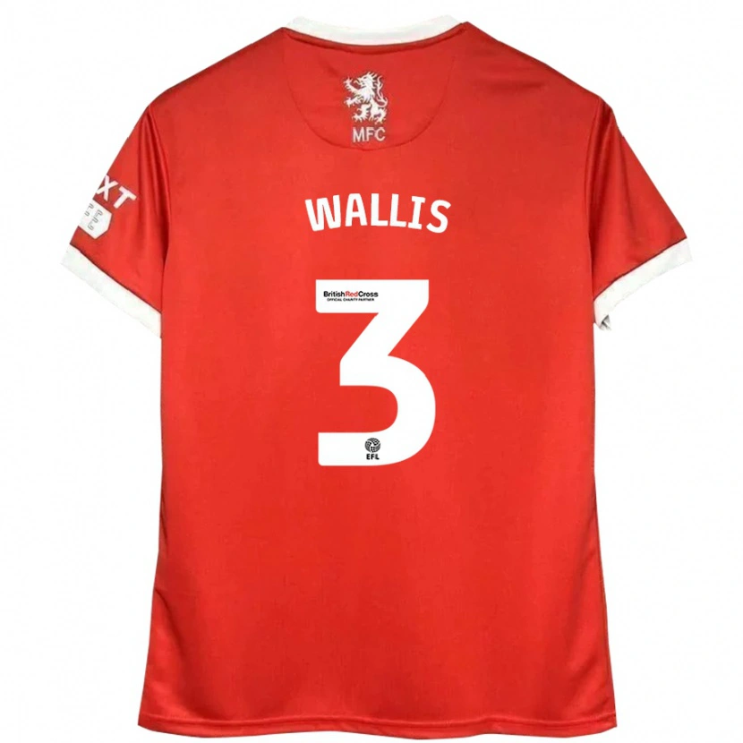 Danxen Hombre Camiseta Emma Wallis #3 Rojo Blanco 1ª Equipación 2024/25 La Camisa