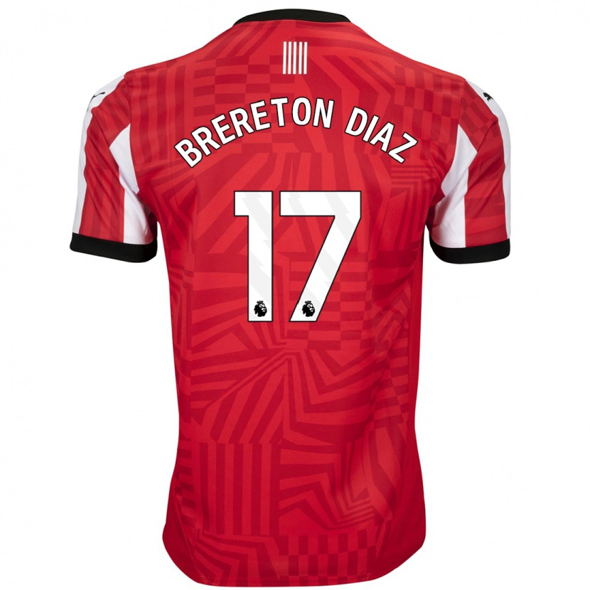 Danxen Hombre Camiseta Ben Brereton Díaz #17 Rojo Blanco 1ª Equipación 2024/25 La Camisa