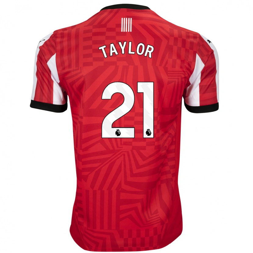 Danxen Hombre Camiseta Charlie Taylor #21 Rojo Blanco 1ª Equipación 2024/25 La Camisa