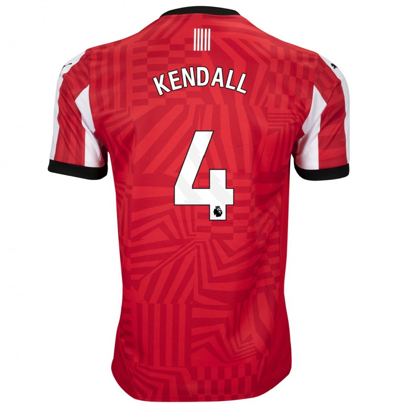 Danxen Hombre Camiseta Lucia Kendall #4 Rojo Blanco 1ª Equipación 2024/25 La Camisa