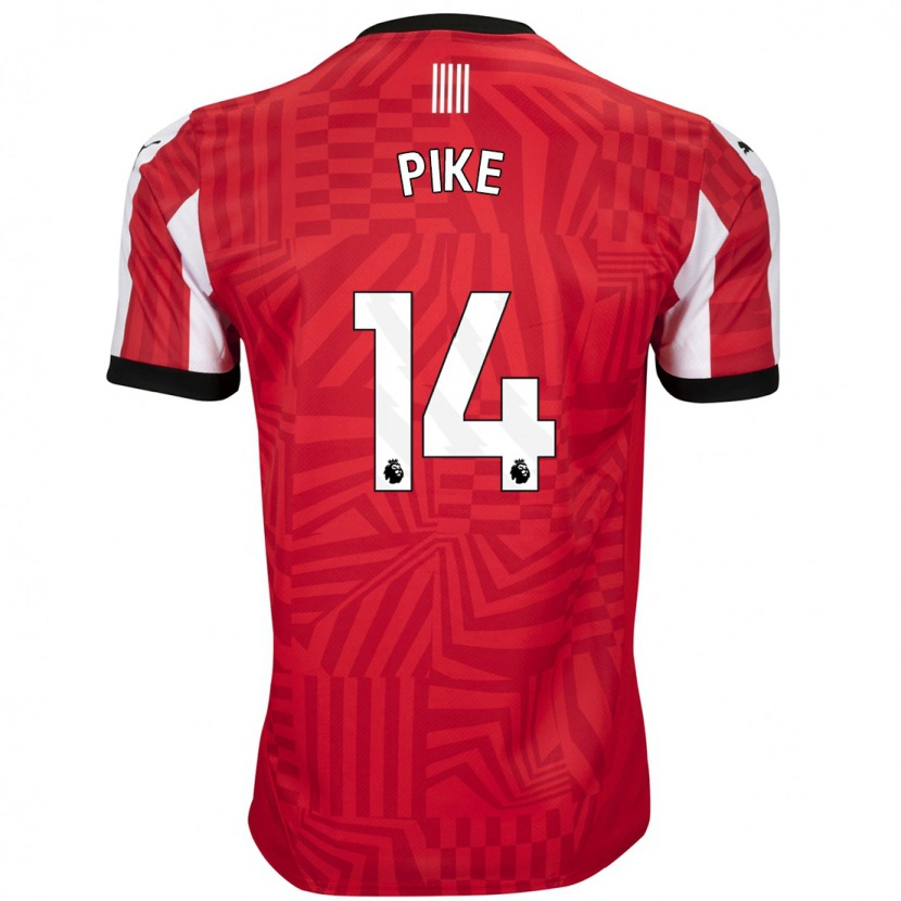 Danxen Hombre Camiseta Molly Pike #14 Rojo Blanco 1ª Equipación 2024/25 La Camisa