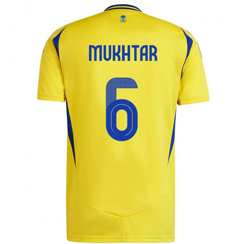 Danxen Hombre Camiseta Mukhtar Ali #6 Amarillo Azul 1ª Equipación 2024/25 La Camisa