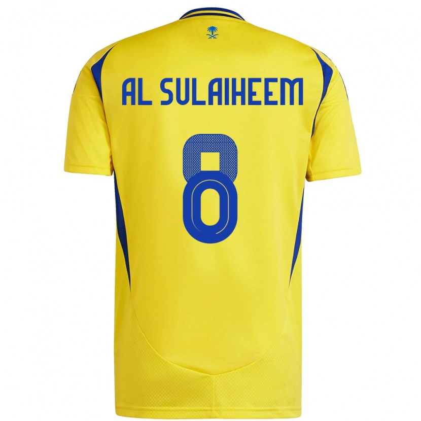 Danxen Hombre Camiseta Abdulmajeed Al-Sulayhim #8 Amarillo Azul 1ª Equipación 2024/25 La Camisa