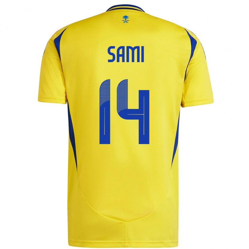 Danxen Hombre Camiseta Sami Al-Najei #14 Amarillo Azul 1ª Equipación 2024/25 La Camisa