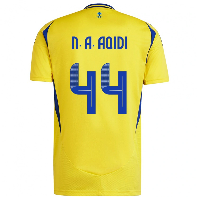 Danxen Hombre Camiseta Nawaf Al-Aqidi #44 Amarillo Azul 1ª Equipación 2024/25 La Camisa