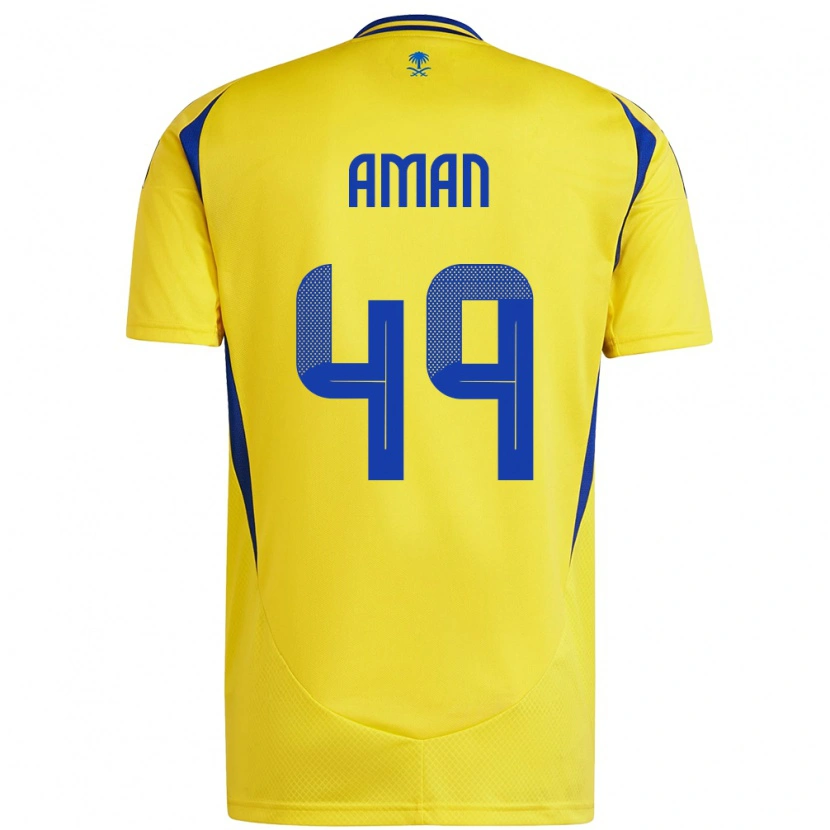 Danxen Hombre Camiseta Awad Aman #49 Amarillo Azul 1ª Equipación 2024/25 La Camisa