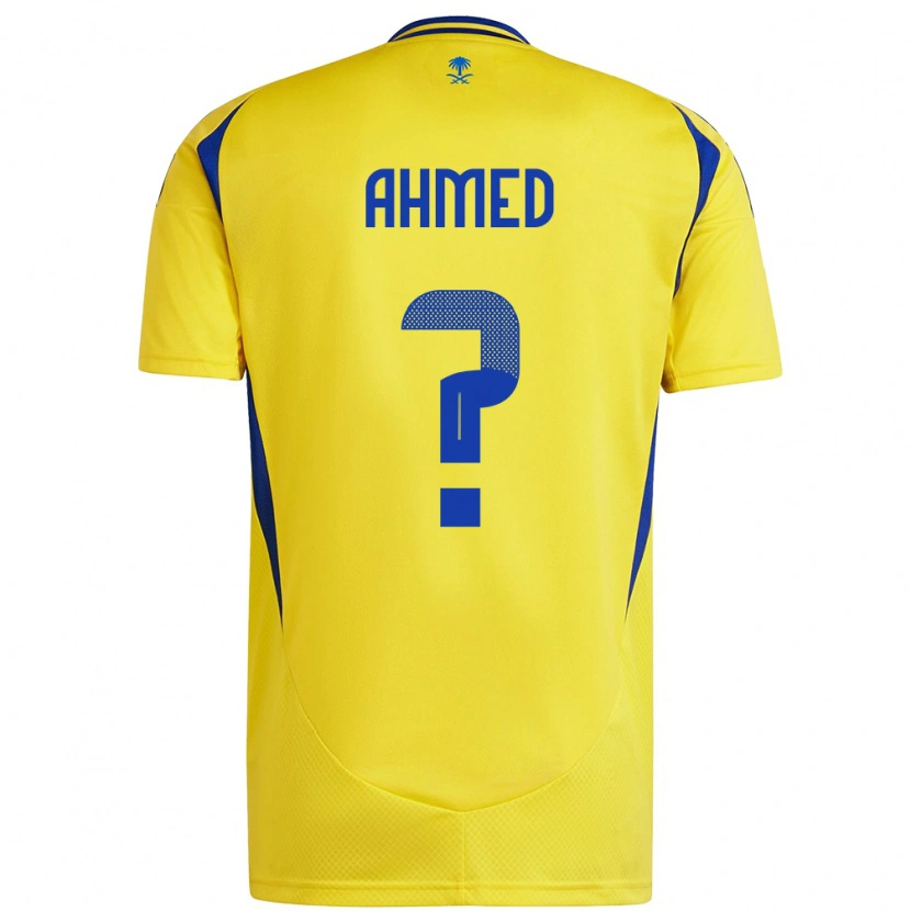 Danxen Hombre Camiseta Al Anood Ahmed #0 Amarillo Azul 1ª Equipación 2024/25 La Camisa