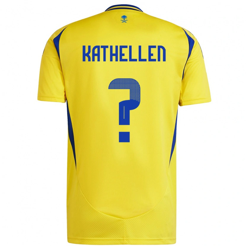 Danxen Hombre Camiseta Kathellen #0 Amarillo Azul 1ª Equipación 2024/25 La Camisa