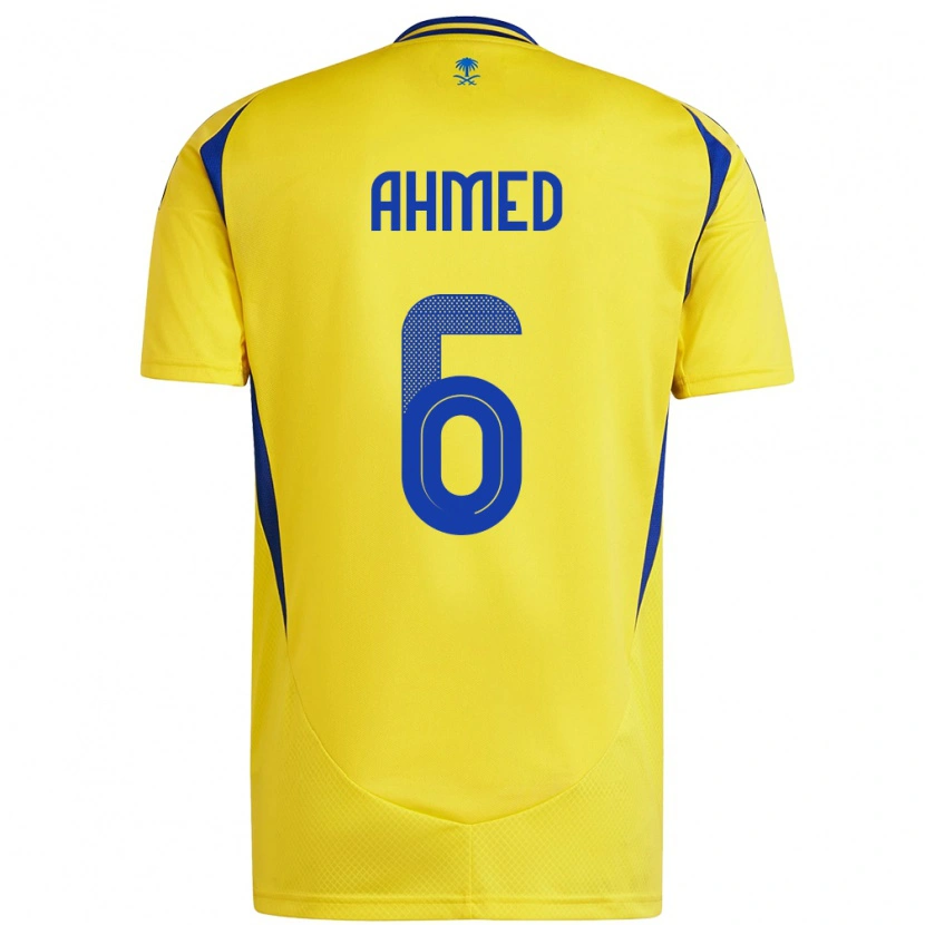 Danxen Hombre Camiseta Aseel Ahmed #6 Amarillo Azul 1ª Equipación 2024/25 La Camisa